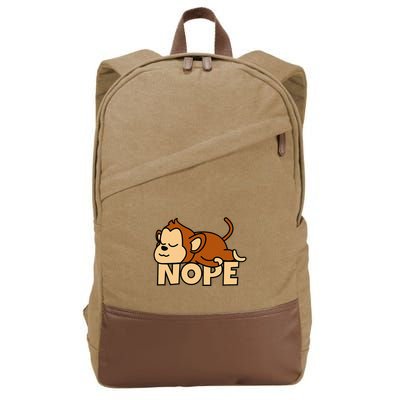 Lazy Monkey Apelet Ape Not Today Nope Cotton Canvas Backpack