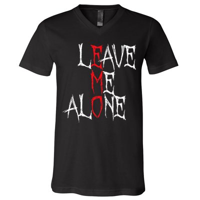 Leave Me Alone Emo Clothes Emocore Emo Music Fan Emo V-Neck T-Shirt