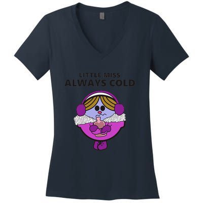 Little Miss Always Cold Funny Winter Trending Gift Idea Women's V-Neck T-Shirt