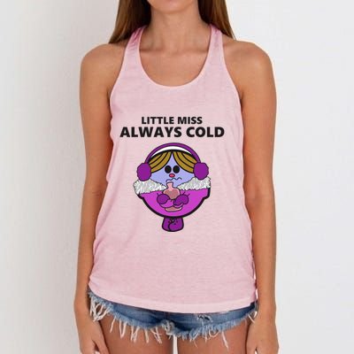 Little Miss Always Cold Funny Winter Trending Gift Idea Women's Knotted Racerback Tank