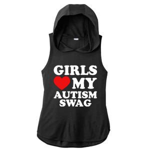 Love My Autism Swag Funny Autistic Gifts Awareness Ladies PosiCharge Tri-Blend Wicking Draft Hoodie Tank