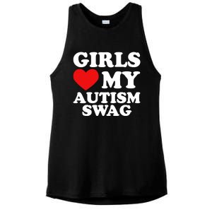 Love My Autism Swag Funny Autistic Gifts Awareness Ladies PosiCharge Tri-Blend Wicking Tank