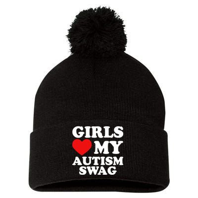 Love My Autism Swag Funny Autistic Gifts Awareness Pom Pom 12in Knit Beanie
