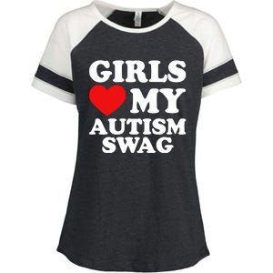 Love My Autism Swag Funny Autistic Gifts Awareness Enza Ladies Jersey Colorblock Tee