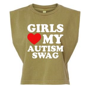 Love My Autism Swag Funny Autistic Gifts Awareness Garment-Dyed Women's Muscle Tee