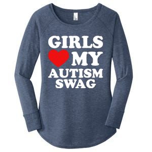 Love My Autism Swag Funny Autistic Gifts Awareness Women's Perfect Tri Tunic Long Sleeve Shirt