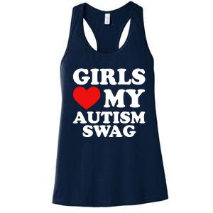 Love My Autism Swag Funny Autistic Gifts Awareness Women's Racerback Tank