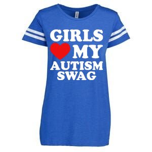 Love My Autism Swag Funny Autistic Gifts Awareness Enza Ladies Jersey Football T-Shirt