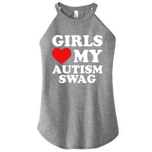 Love My Autism Swag Funny Autistic Gifts Awareness Women's Perfect Tri Rocker Tank