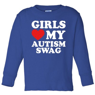 Love My Autism Swag Funny Autistic Funny Gift Awareness Gift Toddler Long Sleeve Shirt