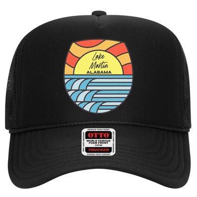 Lake Martin Alabama Al Sunset Souvenir High Crown Mesh Back Trucker Hat