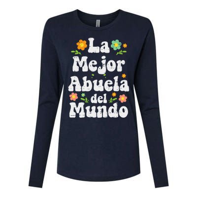 La Mejor Abuela Del Mundo Mothers Day Spanish Grandma Nana Womens Cotton Relaxed Long Sleeve T-Shirt