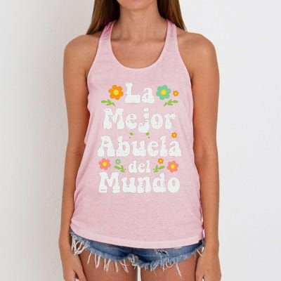 La Mejor Abuela Del Mundo Mothers Day Spanish Grandma Nana Women's Knotted Racerback Tank