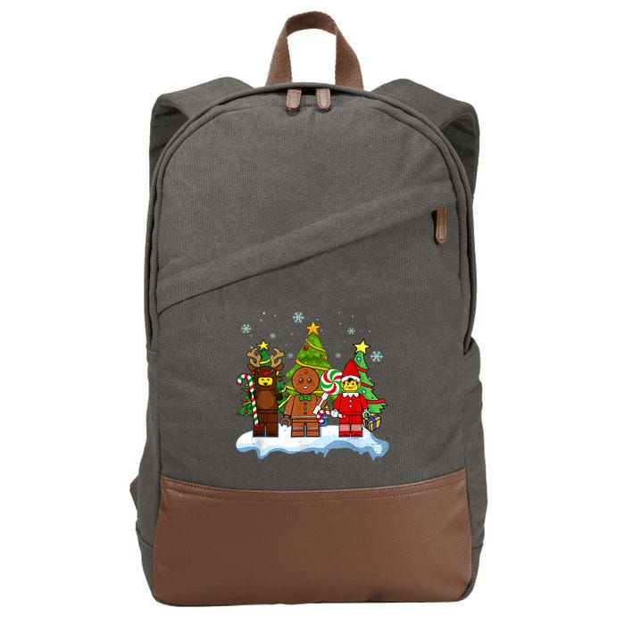 Lego Man Around The Christmas Kids Toddler Family Matching Cotton Canvas Backpack