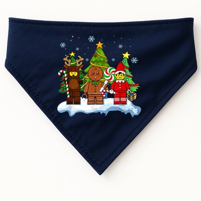 Lego Man Around The Christmas Kids Toddler Family Matching USA-Made Doggie Bandana