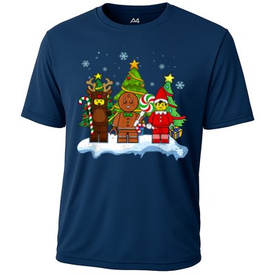 Lego Man Around The Christmas Kids Toddler Family Matching Performance Shirt