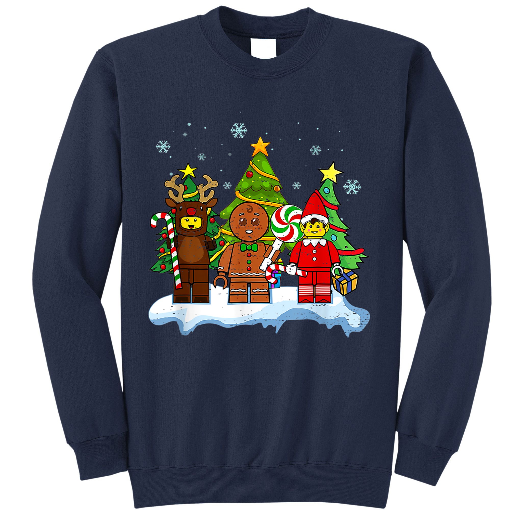 Lego Man Around The Christmas Kids Toddler Family Matching Sweatshirt