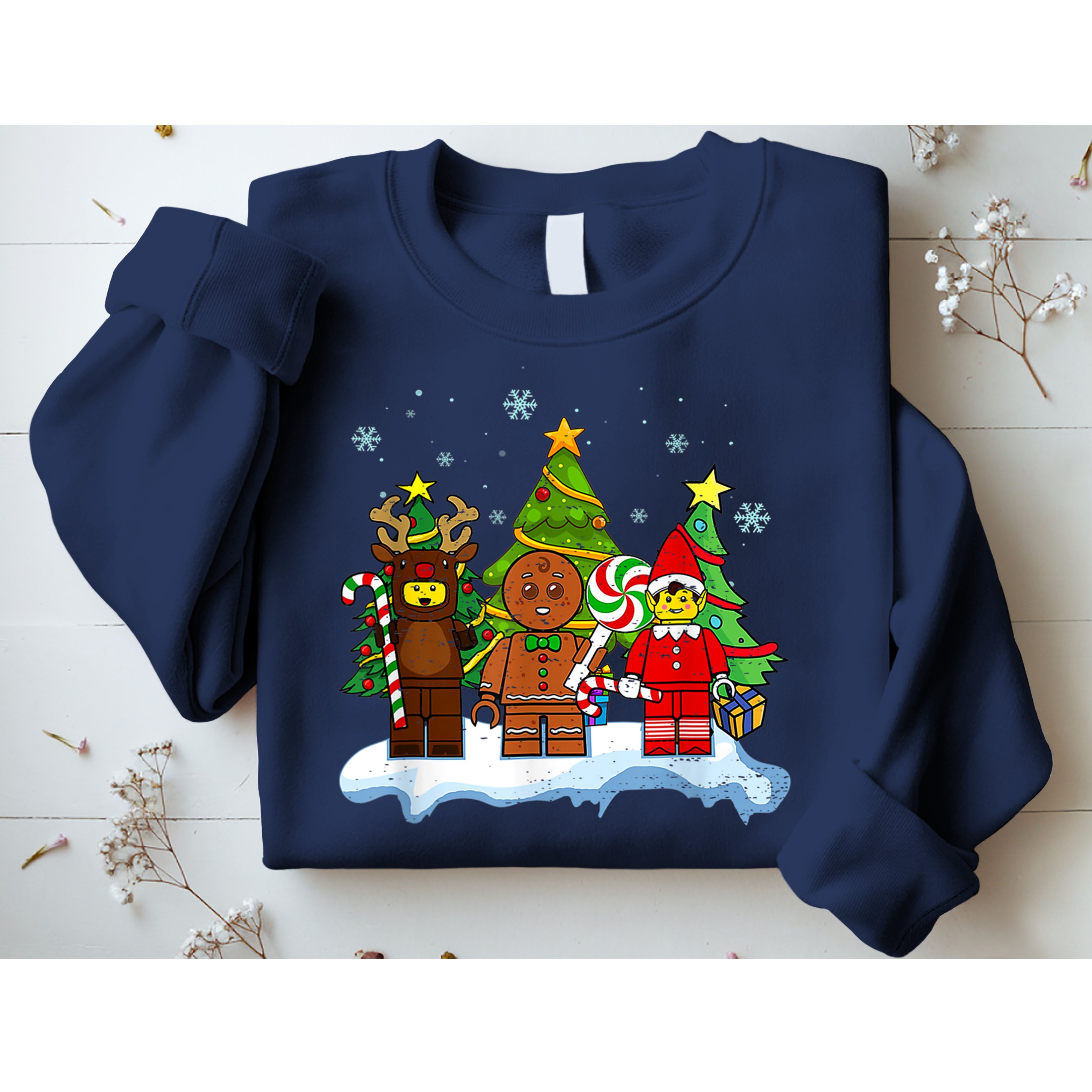Lego Man Around The Christmas Kids Toddler Family Matching Sweatshirt