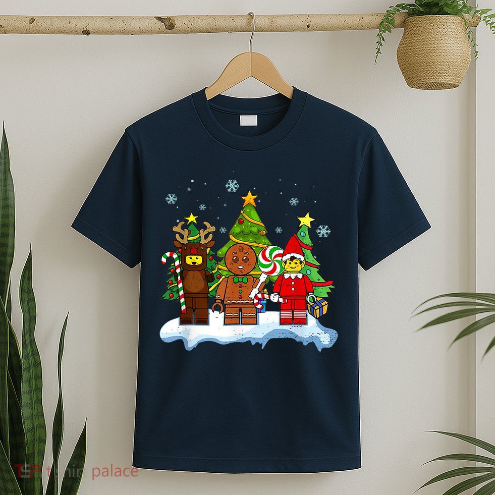 Lego Man Around The Christmas Kids Toddler Family Matching T-Shirt