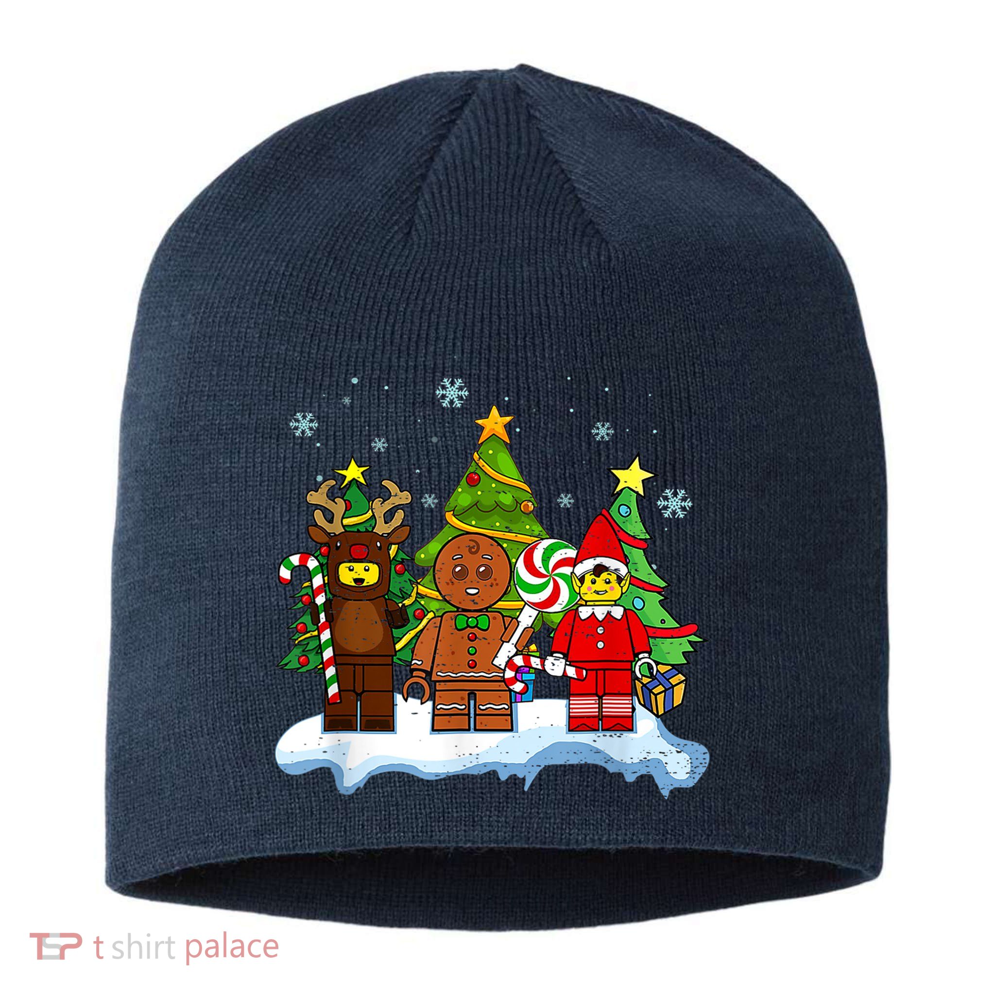 Lego Man Around The Christmas Kids Toddler Family Matching Sustainable Beanie