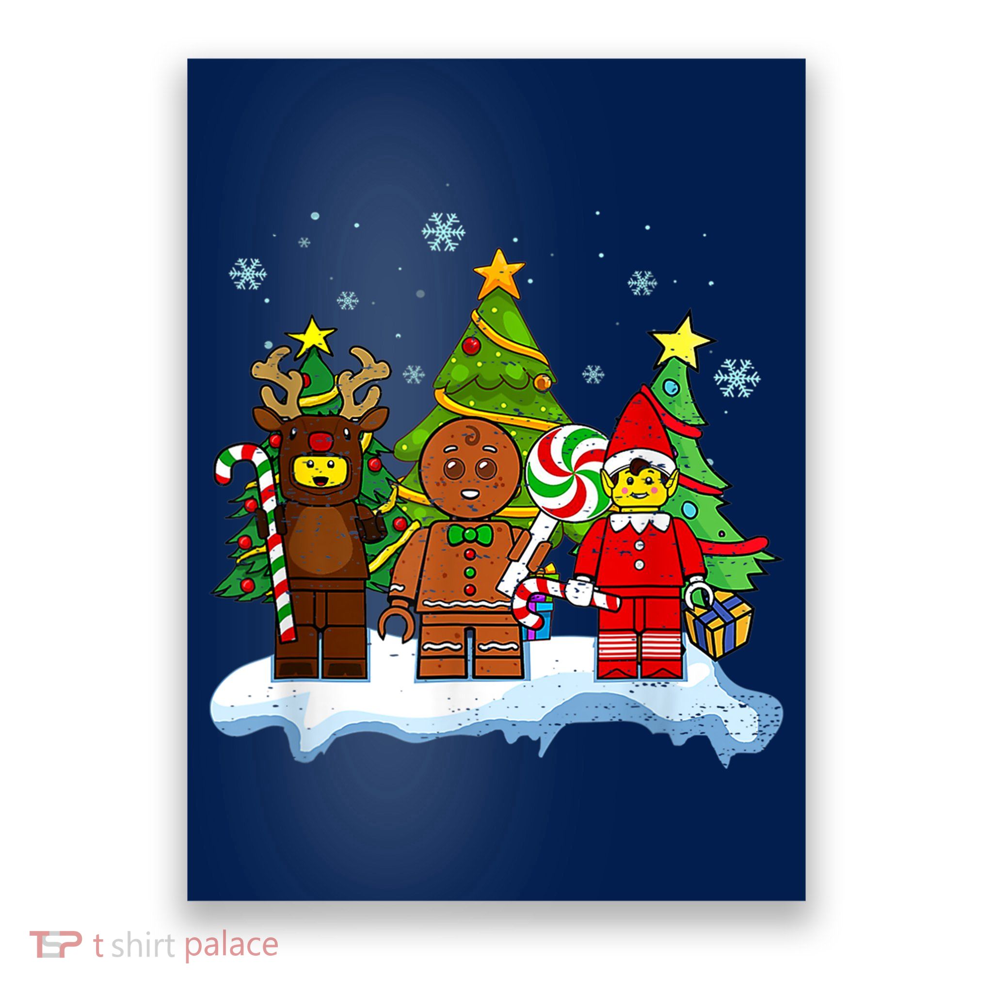 Lego Man Around The Christmas Kids Toddler Family Matching Poster