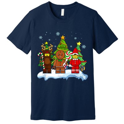 Lego Man Around The Christmas Kids Toddler Family Matching Premium T-Shirt