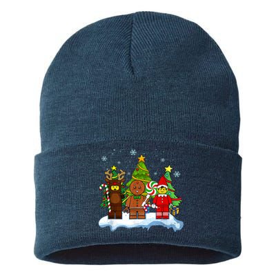 Lego Man Around The Christmas Kids Toddler Family Matching Sustainable Knit Beanie