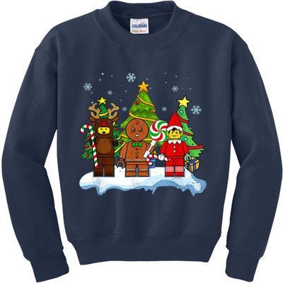 Lego Man Around The Christmas Kids Toddler Family Matching Kids Sweatshirt