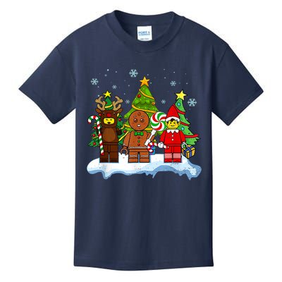 Lego Man Around The Christmas Kids Toddler Family Matching Kids T-Shirt