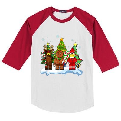 Lego Man Around The Christmas Kids Toddler Family Matching Kids Colorblock Raglan Jersey