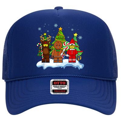 Lego Man Around The Christmas Kids Toddler Family Matching High Crown Mesh Back Trucker Hat