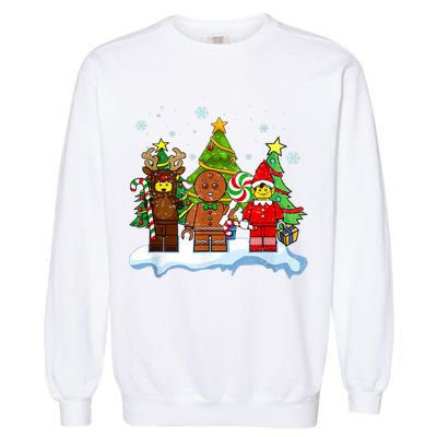 Lego Man Around The Christmas Kids Toddler Family Matching Garment-Dyed Sweatshirt