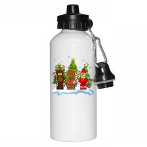 Lego Man Around The Christmas Kids Toddler Family Matching Aluminum Water Bottle