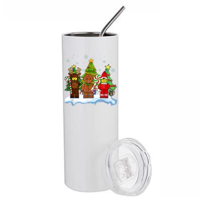 Lego Man Around The Christmas Kids Toddler Family Matching Stainless Steel Tumbler