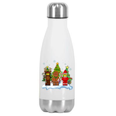 Lego Man Around The Christmas Kids Toddler Family Matching Stainless Steel Insulated Water Bottle