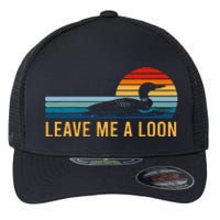 Leave Me A Loon Bird Watcher Gift Vintage Retro Sunset Flexfit Unipanel Trucker Cap