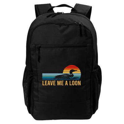 Leave Me A Loon Bird Watcher Gift Vintage Retro Sunset Backpack