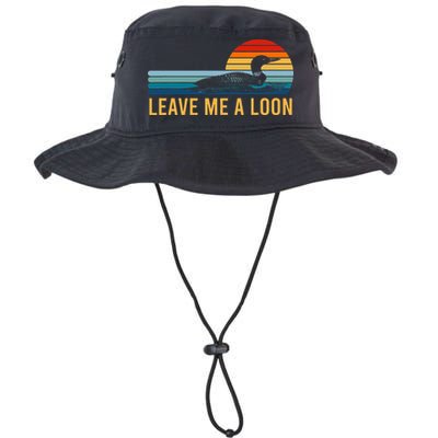 Leave Me A Loon Bird Watcher Gift Vintage Retro Sunset Bucket Hat