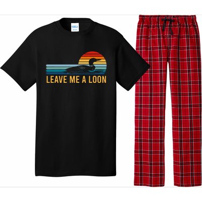 Leave Me A Loon Bird Watcher Gift Vintage Retro Sunset Pajama Set