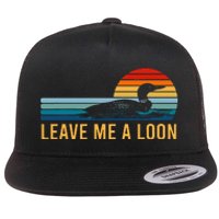 Leave Me A Loon Bird Watcher Gift Vintage Retro Sunset Flat Bill Trucker Hat