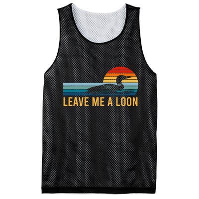 Leave Me A Loon Bird Watcher Gift Vintage Retro Sunset Mesh Reversible Basketball Jersey Tank