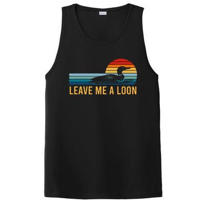 Leave Me A Loon Bird Watcher Gift Vintage Retro Sunset PosiCharge Competitor Tank