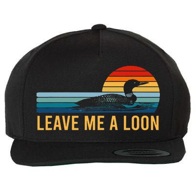 Leave Me A Loon Bird Watcher Gift Vintage Retro Sunset Wool Snapback Cap