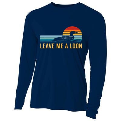 Leave Me A Loon Bird Watcher Gift Vintage Retro Sunset Cooling Performance Long Sleeve Crew