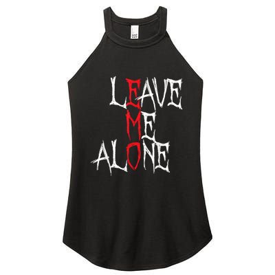 Leave Me Alone Emo Clothes Emocore Emo Music Fan Emo Women's Perfect Tri Rocker Tank