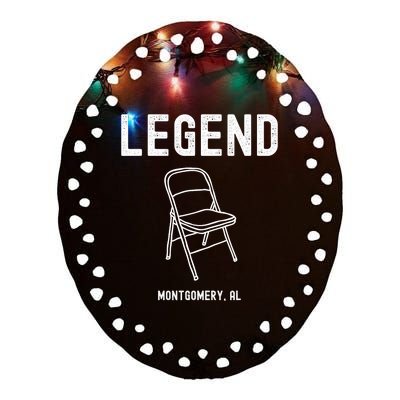 Legend Montgomery Alabama Riverfront Boat Brawl Chair Ceramic Oval Ornament