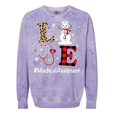 Love Medical Assistant Nurse Life Snow Christmas Nurse Gift Colorblast Crewneck Sweatshirt