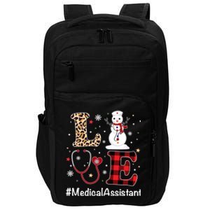 Love Medical Assistant Nurse Life Snow Christmas Nurse Gift Impact Tech Backpack