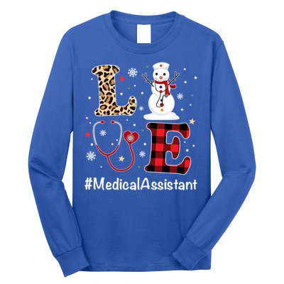 Love Medical Assistant Nurse Life Snow Christmas Nurse Gift Long Sleeve Shirt