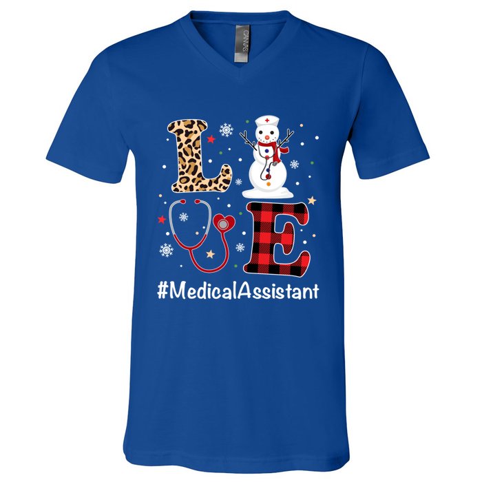 Love Medical Assistant Nurse Life Snow Christmas Nurse Gift V-Neck T-Shirt